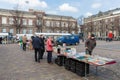 People at a bookmarket in The Hague, the Netherlan Royalty Free Stock Photo