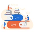 People, books. Learning programming languages