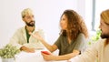 People bored during a large meeting in a coworking Royalty Free Stock Photo