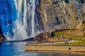 People at Bottom of Montmorency Falls Royalty Free Stock Photo