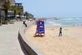 People boulevard beach ocean, Swakopmund, Namibia