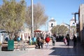 People on boulevard in a center of Uyuni, Bolivia