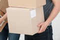 People with boxes Royalty Free Stock Photo