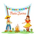 People of Brazil celebrating Festa Junina annual Brazilian festival