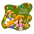 People of Brazil celebrating Festa Junina annual Brazilian festival
