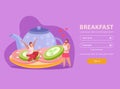 People With Breakfast Flat Landing Page