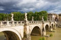 People on the bridge of Castel Sant'Angelo in Rome, Italy