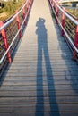 The people on the bridge shadow Royalty Free Stock Photo