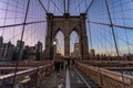 Brooklyn Bridge at blue hour, Manhattan, New York City Royalty Free Stock Photo