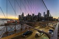 Brooklyn Bridge at blue hour, Manhattan, New York City Royalty Free Stock Photo