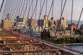 Brooklyn Bridge at sunset, Manhattan, New York City