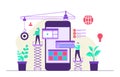 People Build Mobile App Development Process Flat Design Illustration Royalty Free Stock Photo