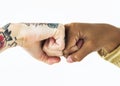 People bumping their fists together Royalty Free Stock Photo