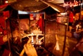 People burning incense in the temple Royalty Free Stock Photo