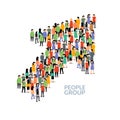 People business arrow grow vector crowd. People group network success corporate arrow concept