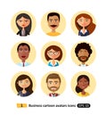 People business avatars collection flat icons of workers team