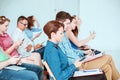 The people at Business Meeting in the conference hall. Royalty Free Stock Photo