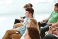 The people at Business Meeting in the conference hall. Royalty Free Stock Photo