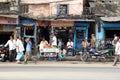 People on a busy street in Kolkata, India Royalty Free Stock Photo