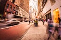 People busy street and sidewalk Manhattan new york Royalty Free Stock Photo