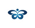People Butterfly logo icon template