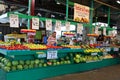 People buy groceries at Jean-Talon Market is a farmer`s market Royalty Free Stock Photo