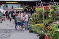 People buy groceries at Jean-Talon Market Royalty Free Stock Photo