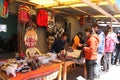 People buy souvenirs in Salar de Uyuni, Bolivia