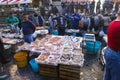 People buying fish from Catania fish market Royalty Free Stock Photo