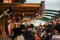 People Buying Food at the Yokohama Red Brick Warehouse, Christmas Market, Japan