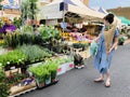 People buying plants at the Columbia road flower market London , Uk Royalty Free Stock Photo