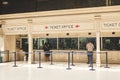 People buying train tickets at the Marylebone Station`s ticket offices in London