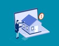 People bying property with mortgage. Business mortgage process vector illustration Royalty Free Stock Photo