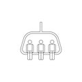 people on the cable car icon. Element of winter elements illustration. Thin line illustration for website design and development, Royalty Free Stock Photo