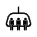 people on the cable car icon. Element of Winter for mobile concept and web apps icon. Glyph, flat icon for website design and Royalty Free Stock Photo