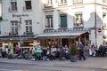 People in a cafe in Bern, Switzerland