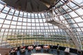 People in cafe inside dome of Perlan in Reykjavik Royalty Free Stock Photo