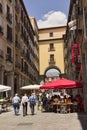 People in cafes in Madrid, Spain Royalty Free Stock Photo