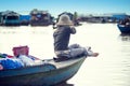 People from Cambodia. Tonle Sap lake Royalty Free Stock Photo