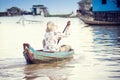 People from Cambodia. Tonle Sap lake