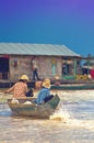 People from Cambodia. Tonle Sap lake Royalty Free Stock Photo