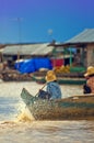 People from Cambodia (Tonle Sap lake) Royalty Free Stock Photo