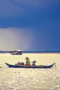 People from Cambodia. Tonle Sap lake Royalty Free Stock Photo