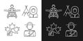 People of Canada linear icons set for dark and light modes set