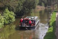People on canal boat Royalty Free Stock Photo