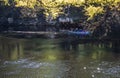 People are canoeing on the Suwanee river.