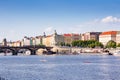 People canoeing on Vltava river