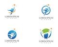 People care success and health life logo template icons