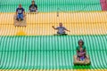 People on carnival slide at state fair Royalty Free Stock Photo