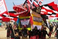 People carry big kite